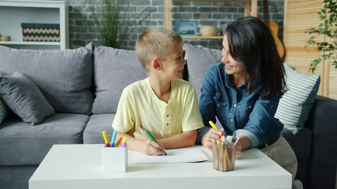 family discussing budget at home